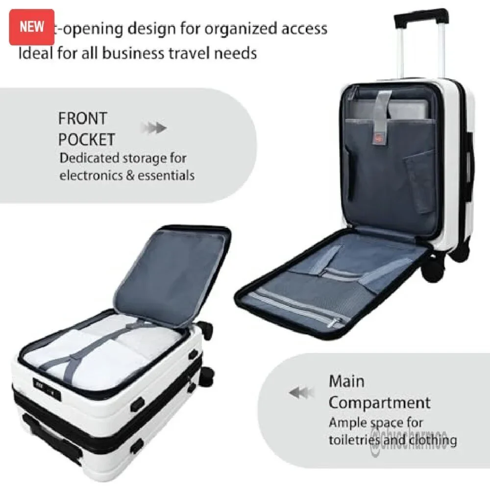 20 Inch Expandable Hard Shell Carry On Luggage with Laptop Compartment
